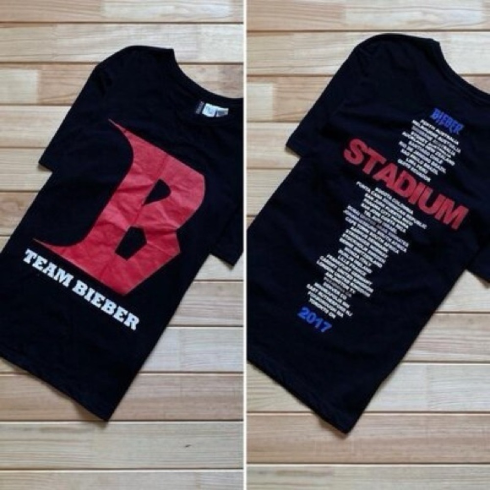 Justin Bieber Adult Shirt Black 2017 Team Bieber Stadium Tour Concert